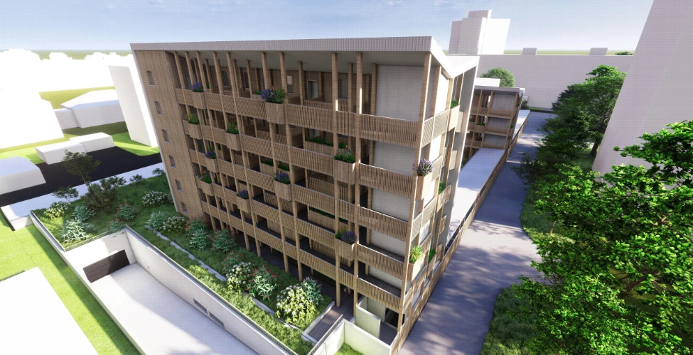Construction de logements collectifs à Strasbourg-Cronembourg