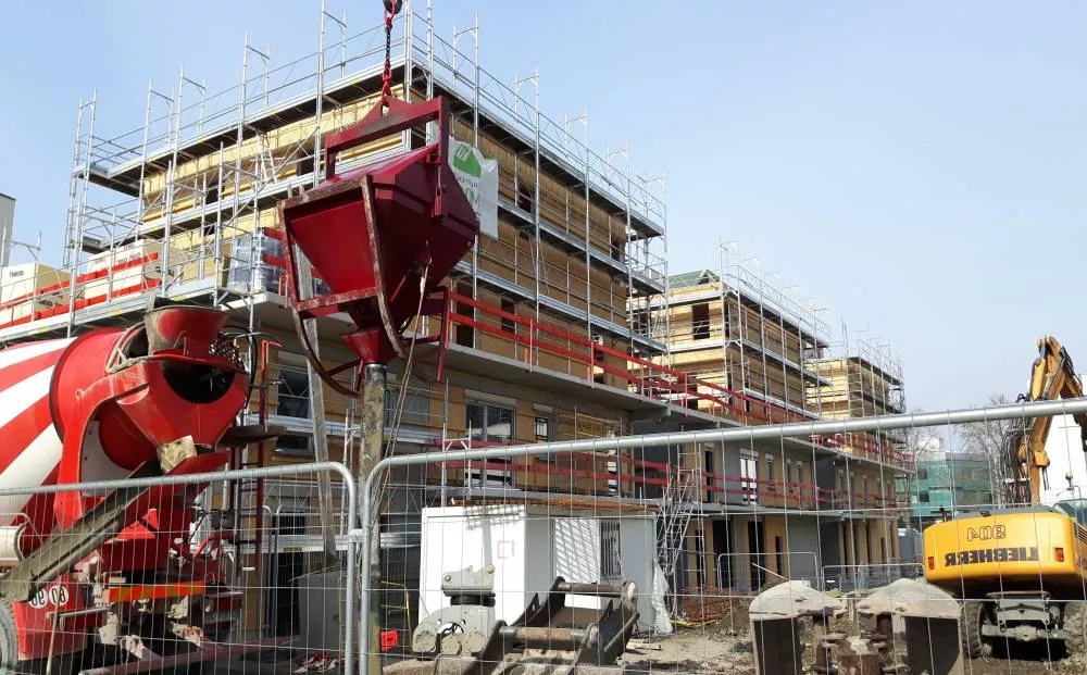 Bâtiment en cours de montage - Vue extérieure