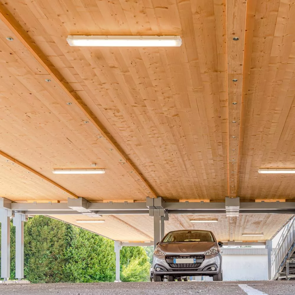 Crédit photo Park & Play : caissons CLT apparents