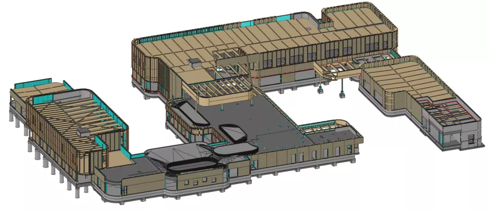 Maquette 3D de la structure bois