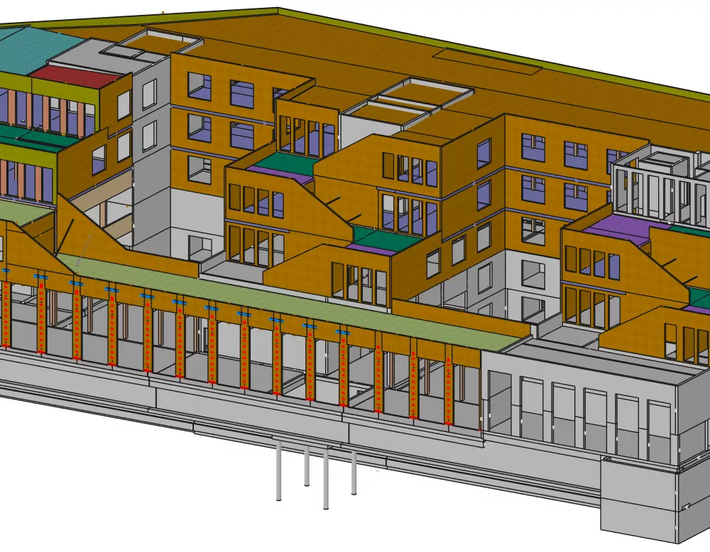 Perspective du projet : Extrait de la maquette 3D Cadwork