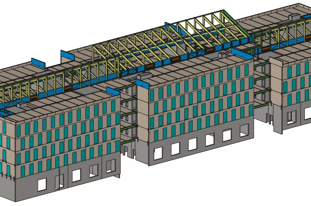 Perspective du projet :
Extrait de la maquette 3D Cadwork