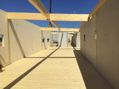 Crédit photo ARBONIS : Voiles et planchers CLT des bureaux