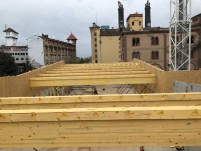 Montage de la charpente bois