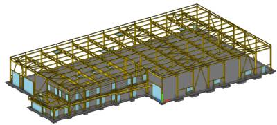 Perspective de la maquette 3D de la charpente bois