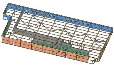 Extrait de la maquette 3D  de la structure bois