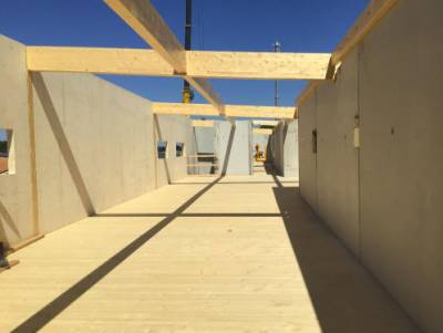 Crdit photo ARBONIS : Voiles et planchers CLT des bureaux