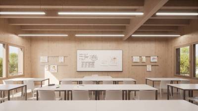 Cr�dit photo RHB Architectes : Vue int�rieure d�une salle de classe