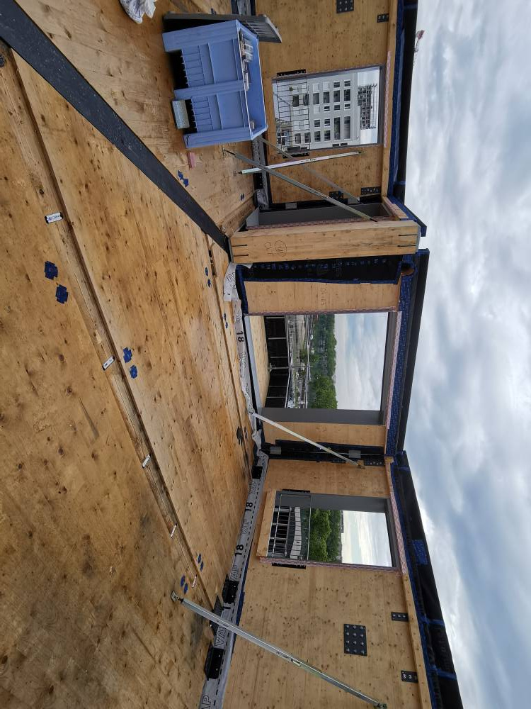 Poteaux BLC ext�rieurs, voiles et planchers CLT